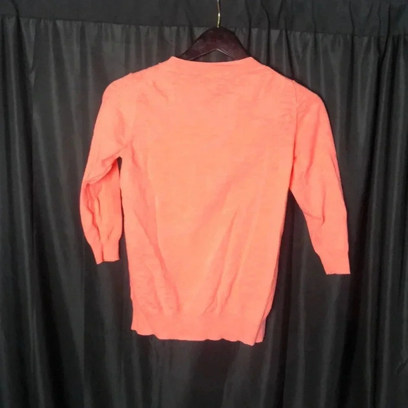3. J. Crew Vibrant Orange 3/4 Sleeve - Picture 2 of 3